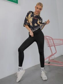 SHEIN Unity Tie Dye Honey Graphic Tee - Multicolor - View 7