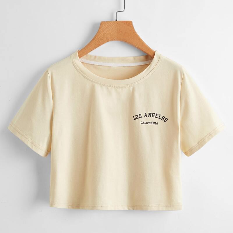

Letter Crop Tee, Apricot