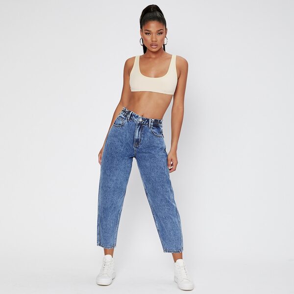 

High Waist Mom Jeans, Medium wash
