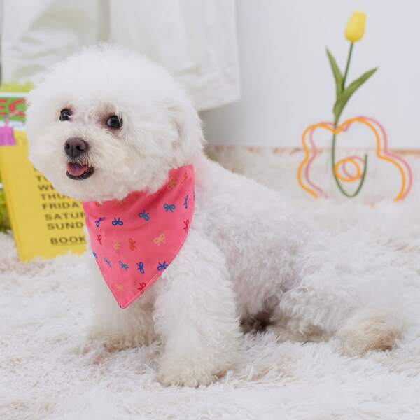 

Bow Print Pet Scarf, Pink