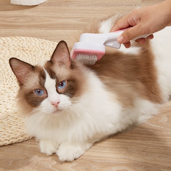 

1pc Color Block Pet Hair Comb, Multicolor