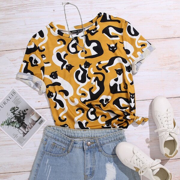 

Plus Allover Print Tee, Multicolor