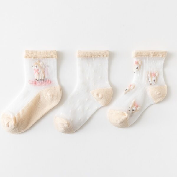 

3pairs Toddler Girls Cartoon Graphic Socks, Multicolor