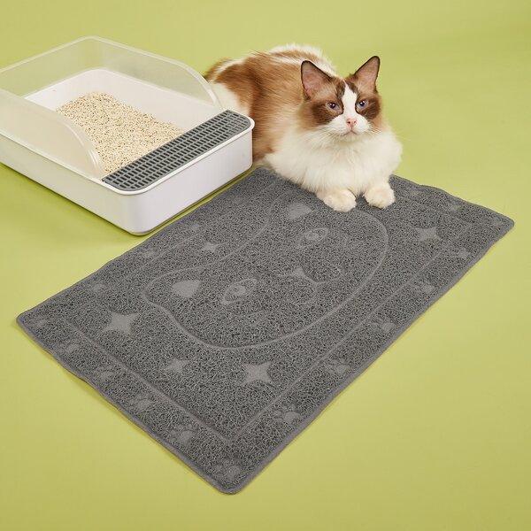 

Cartoon Design Cat Litter Mat, Grey