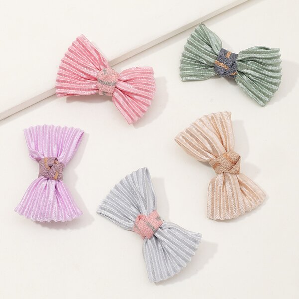 

5pcs Toddler Girls Bow Hair Clip, Multicolor