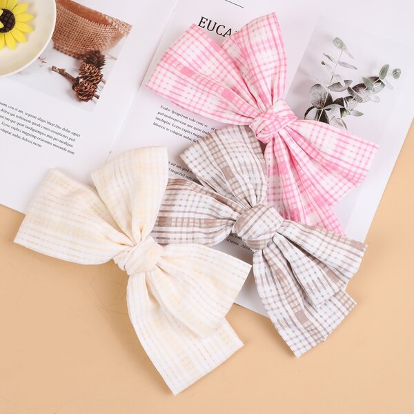 

3pcs Girls Bow Hair Clip, Multicolor