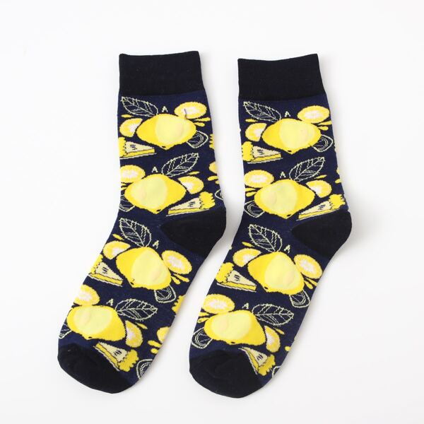 

Fruit Print Crew Socks, Multicolor