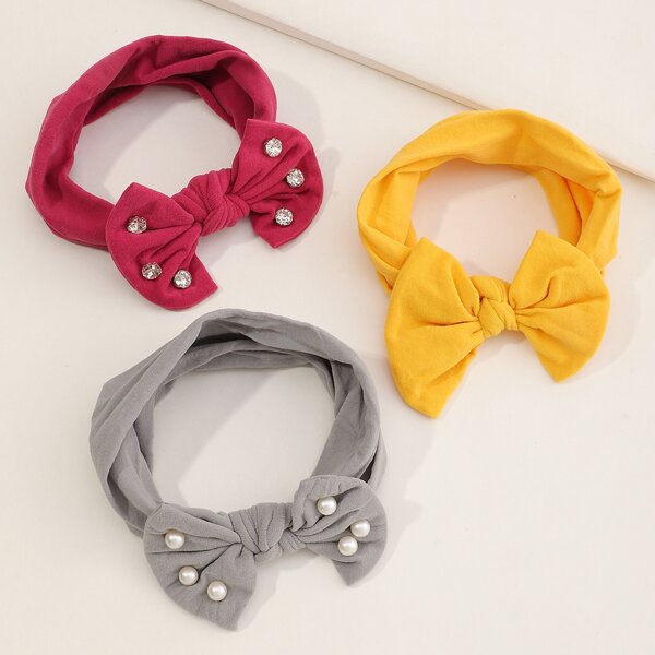 

3pcs Baby Bow Knot Hair Band, Multicolor