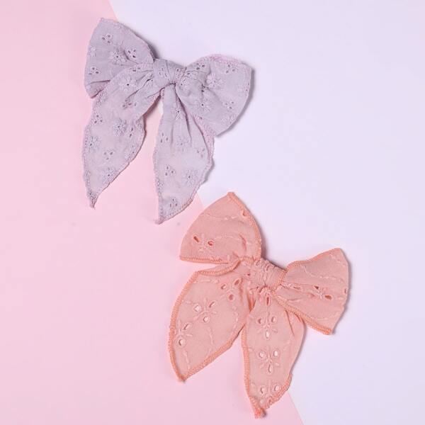 

2pcs Toddler Girls Bow Hair Clip, Multicolor