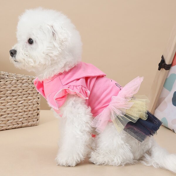 

Unicorn Print Pet Dress, Pink