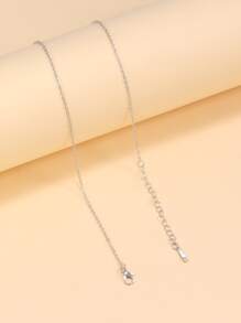 Minimalist Chain Necklace - Silver - View 3