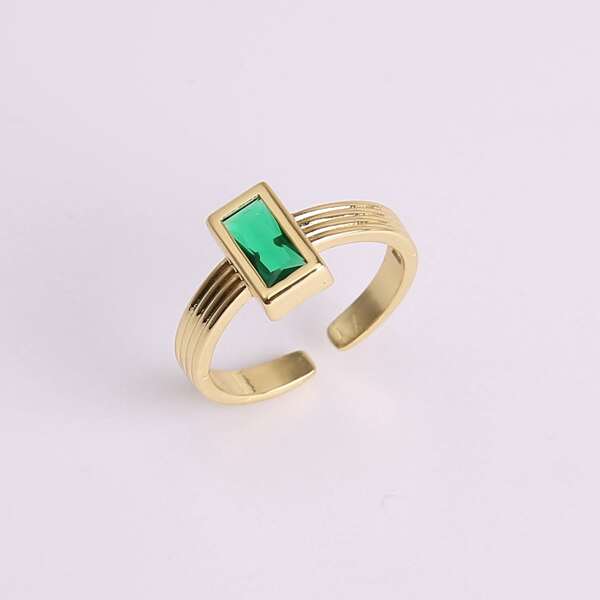 

Geometric Decor Cuff Ring, Gold