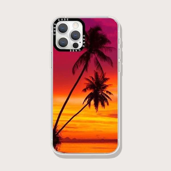 

Coconut Tree Print Phone Case, Multicolor
