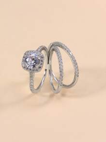3pcs Rhinestone Decor Ring