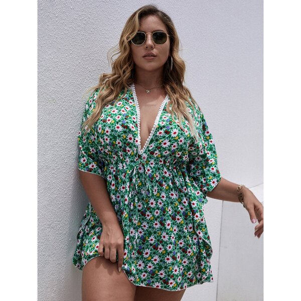 

Plus Ditsy Floral Cover Up, Multicolor