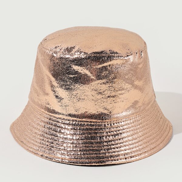 

Patent Bucket Hat, Gold