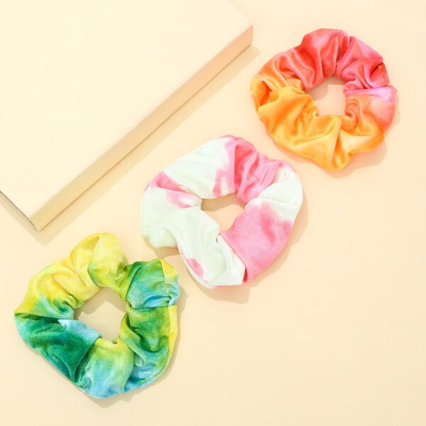 

3pcs Tie Dye Scrunchie, Multicolor