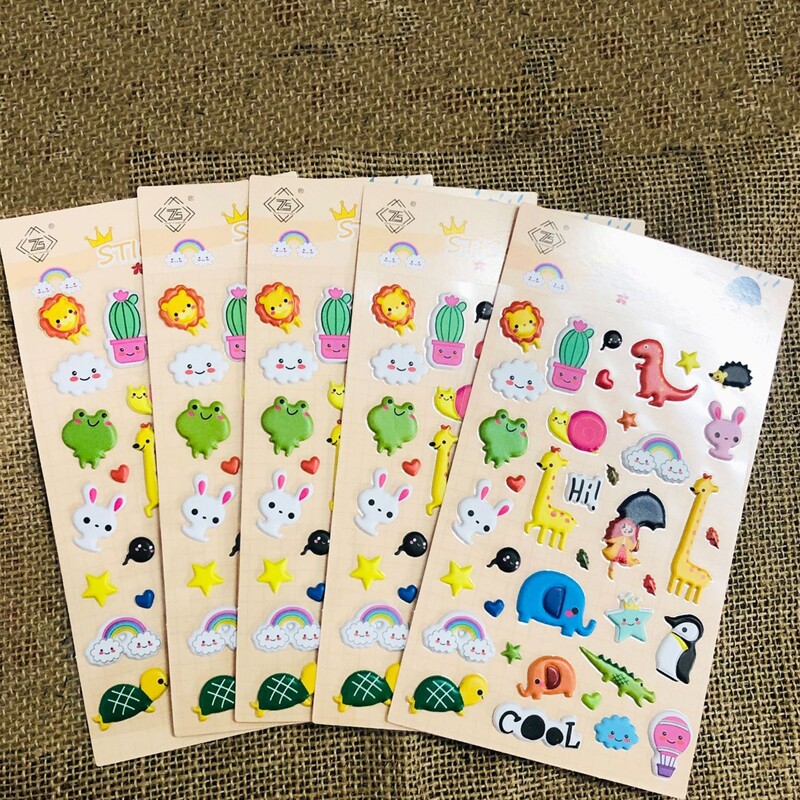 

1sheet Cartoon Graphic Sticker, Multicolor