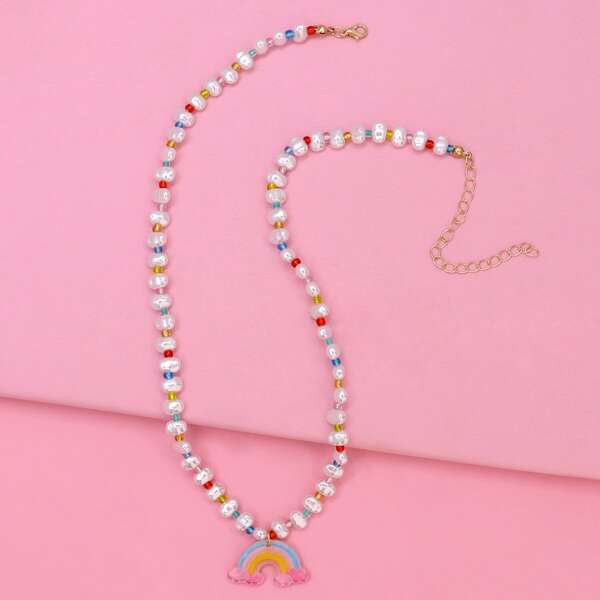 

Girls Beaded Necklace, Multicolor