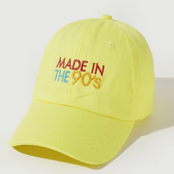 

Letter Embroidered Baseball Cap, Yellow