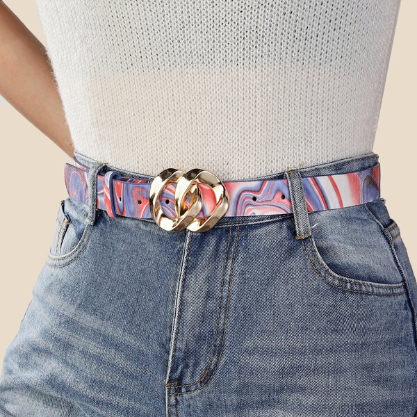 

Metal Buckle Belt, Multicolor