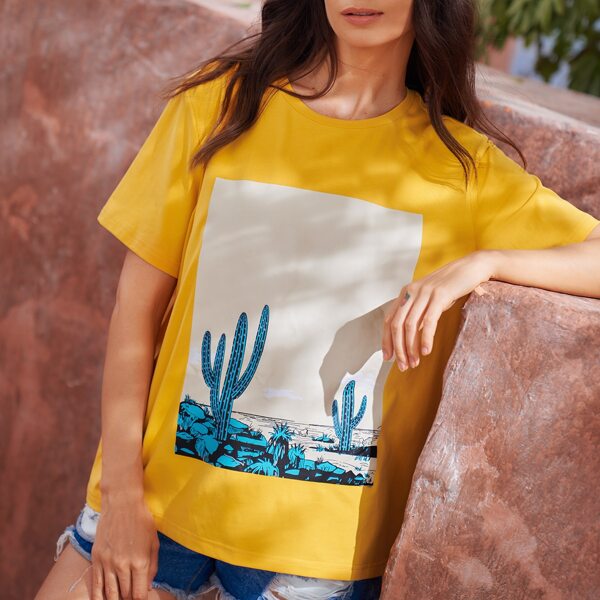 

Picture Print Tee, Yellow