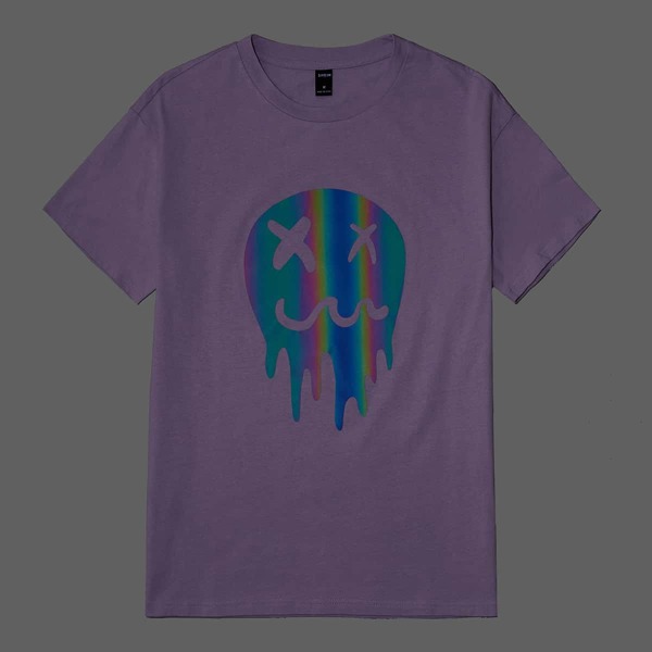 

Men Cartoon Graphic Tee, Lilac purple