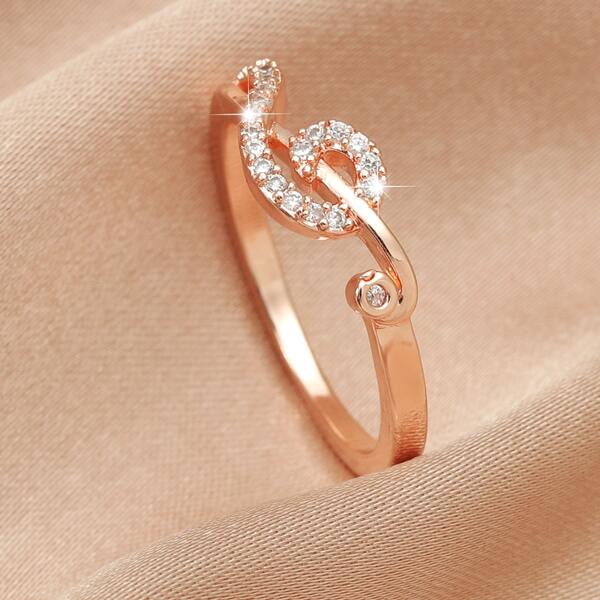 

Zircon Decor Ring, Rose gold
