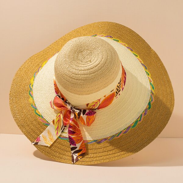 

Bow Decor Straw Hat, Multicolor