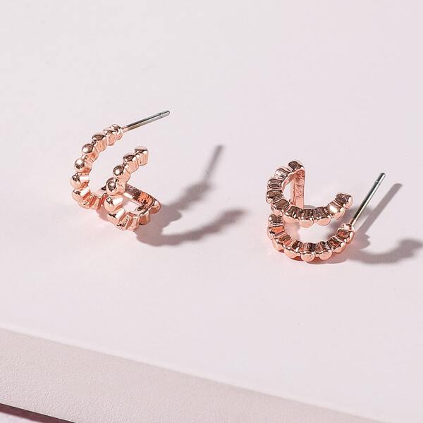 

Hollow Out Earrings, Rose gold