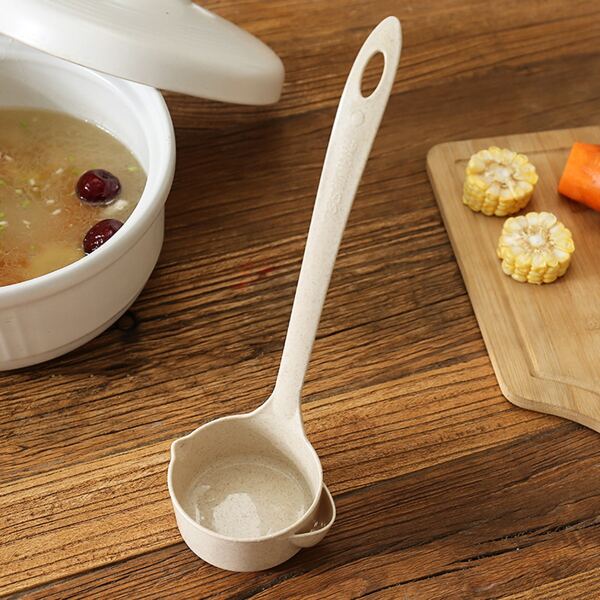 

1pc Soup Oil Filter Spoon, Beige