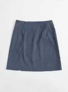 Muchica Váy Dây kéo màu trơn Giải trí - Màu xanh hải quân - Xem 2