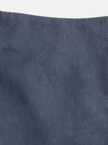 Muchica Váy Dây kéo màu trơn Giải trí - Màu xanh hải quân - Xem 4