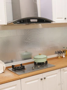 1roll Plaid Oil Proof Wall Sticker Rama Decoration Rama - Silver - View 7