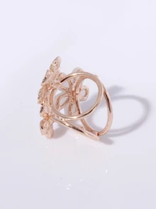 Hebilla De Bufanda Decorada Con Flor De Pedrería - Dorado - Ver 3