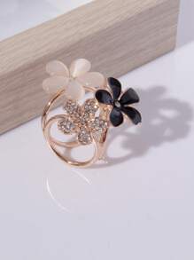 Hebilla De Bufanda Decorada Con Flor De Pedrería - Dorado - Ver 4