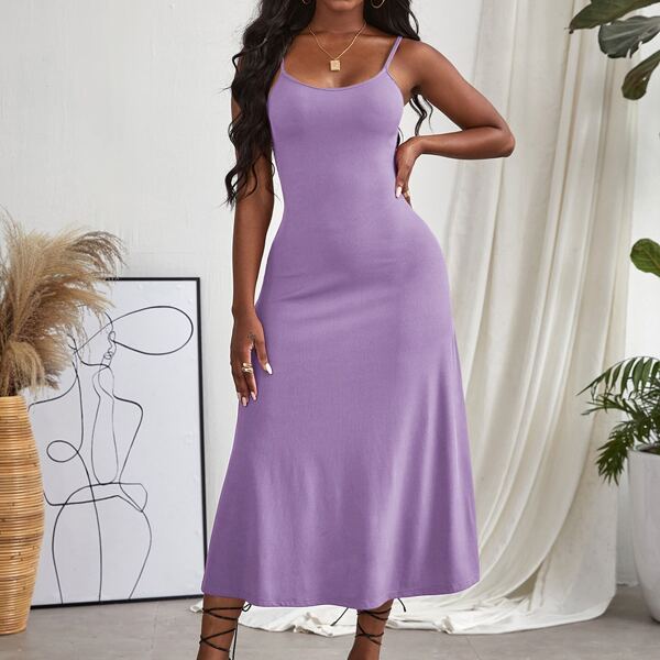 

Solid Cami Dress, Lilac purple