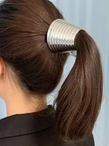 Cuff Coleta pelo de color metálico - Plateado - Ver 1