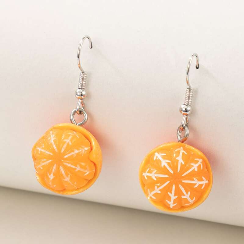

Orange Design Drop Earrings