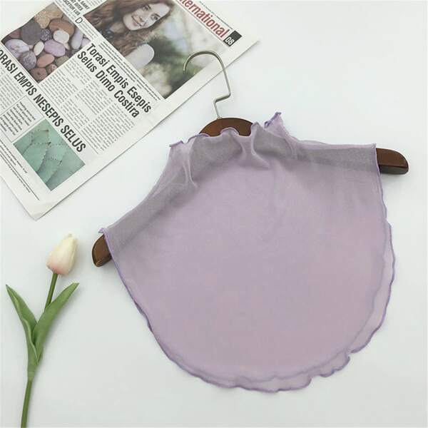 

Mock Neck Dickey Collar, Mauve purple