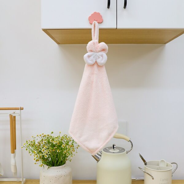 

Flower Decor Hand Towel, Pink