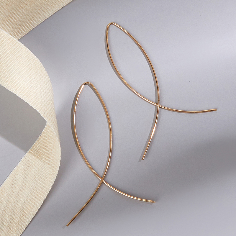 

1pair Simple Earrings, Gold