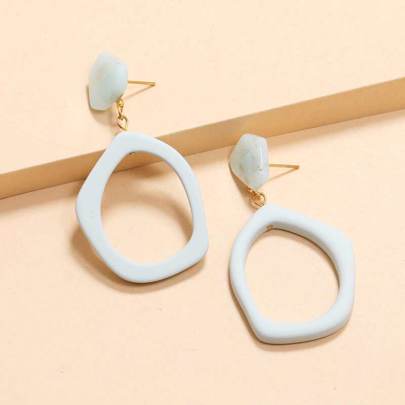 

Geometric Design Earrings, Baby blue