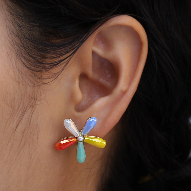 

Flower Stud Earrings, Multicolor