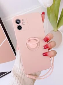 Carcasa De Teléfono Lisa Con Soporte De Anillo