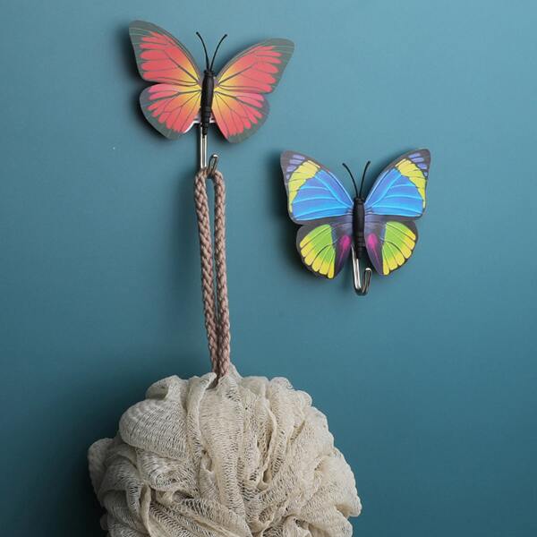 

2pcs Butterfly Shaped Random Hook, Multicolor