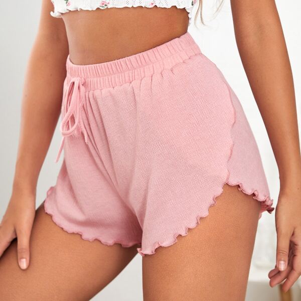 

Lettuce Trim Solid Shorts, Baby pink