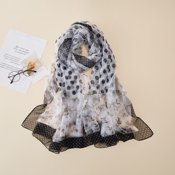 

Polka Dot Scarf, Black and white
