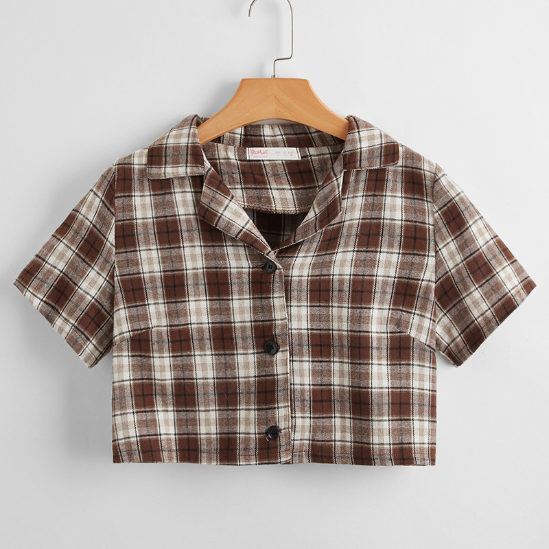 

Plaid Button Front Blouse, Multicolor