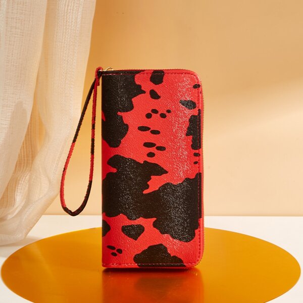 

Cow Pattern Purse With Wristlet, Red